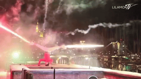 Fireworks Fail Man Head Spinning GIF