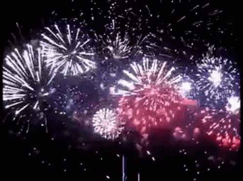 Fireworks Flying in Night Sky