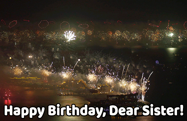 Fireworks Happy Birthday Sister GIF
