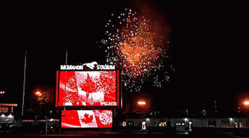 Fireworks in Front of McMahon Stadium
