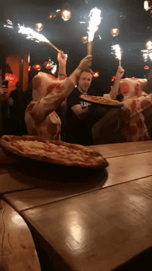 Fireworks Massive Pizza Party GIF