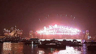 Fireworks Over Sydney Harbour Bridge GIF