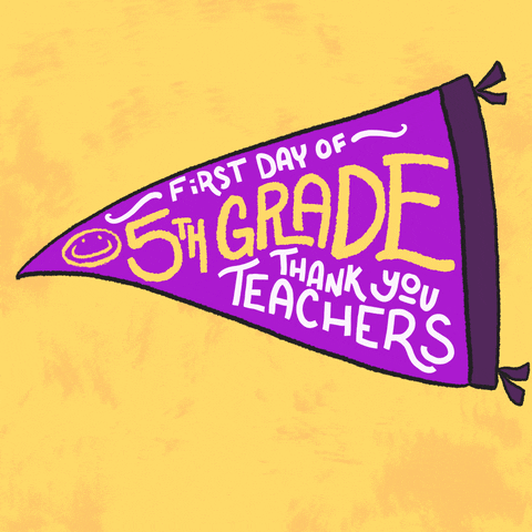 First Day Of School 5th Grade Flag Waving GIF