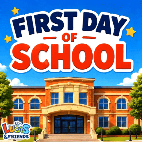 First Day of School Brick Building Advertisement
