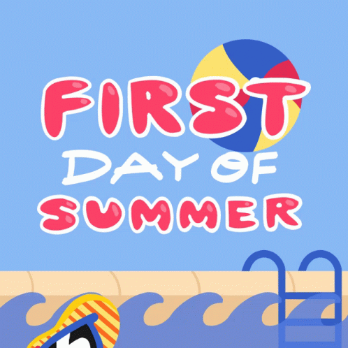 First Day of Summer Poster Beach Ball