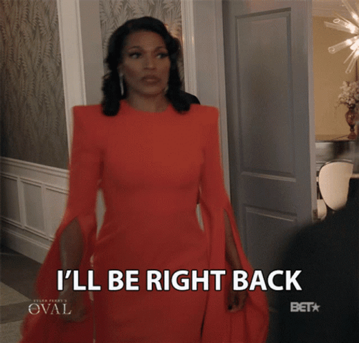 First Lady Victoria Franklin Ill Be Right Back GIF