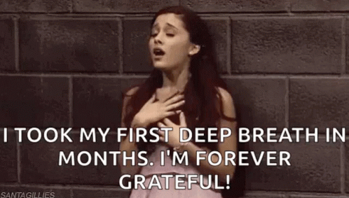 First Of The Month Ariana Grande Breathes GIF