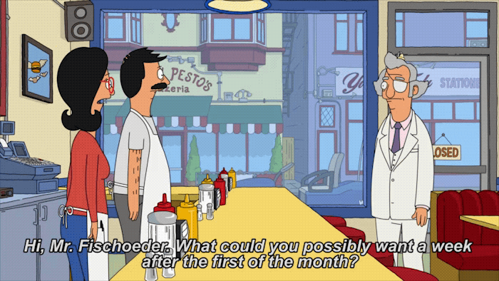 First Of The Month Bob's Burgers Restaurant GIF