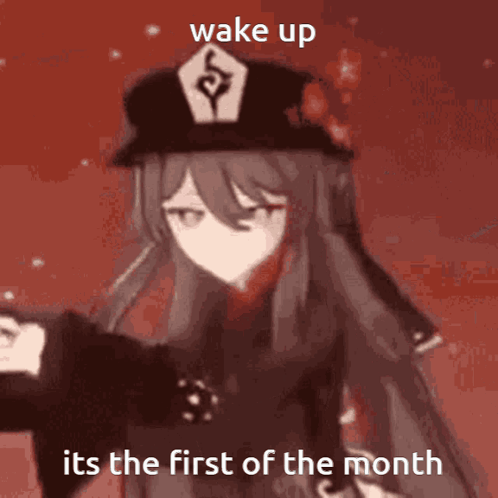 First Of The Month Hu Tao Posing GIF