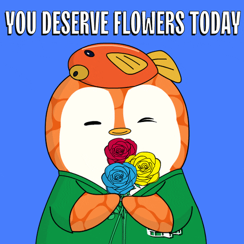 Fish Holding Flowers with You Deserve Flowers Today