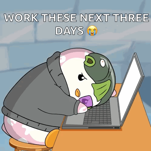 Fish on Laptop Saying Work