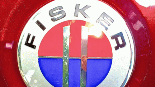 Fisker Emblem on Red Background