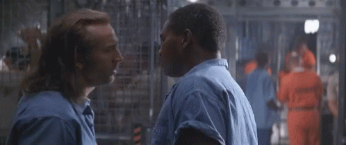 Nicolas Cage And His Friend Fist Bump GIF