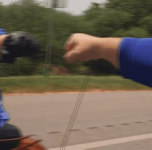 Fist Bump In Motorcycle Rides GIF
