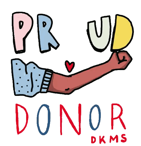 Fist Holding Heart With Proud Donor DKMS