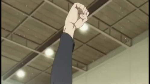 Fist Raised in Front of Ceiling