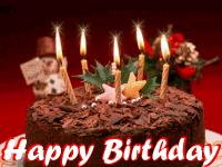 Five Lighting Candle Cake Happy Birthday GIF