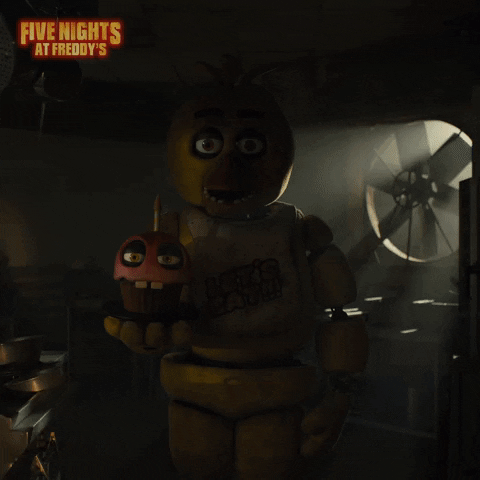 Five Nights At Freddy's Chica Holding Cupcake GIF