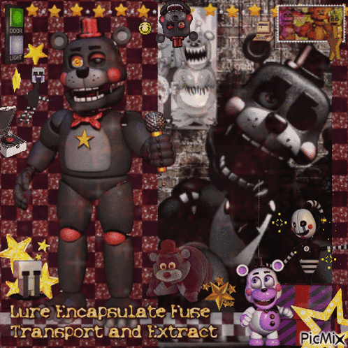 Five Nights At Freddy's Collage Lure Encapsulate Fuse Transport Extract GIF