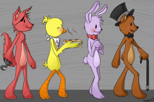 Five Nights At Freddy's Glitch Characters GIF