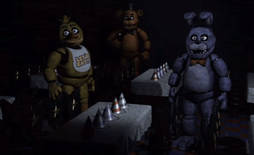 Five Nights At Freddys Characters Around Table GIF