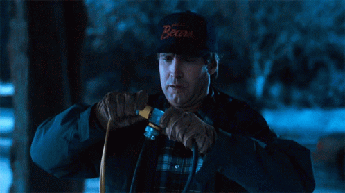 Fixing Clark Griswold Christmas Lights GIF