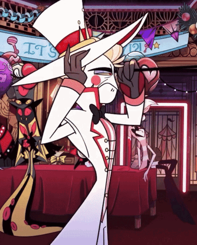 Fixing His Coat Lucifer Hazbin Hotel GIF