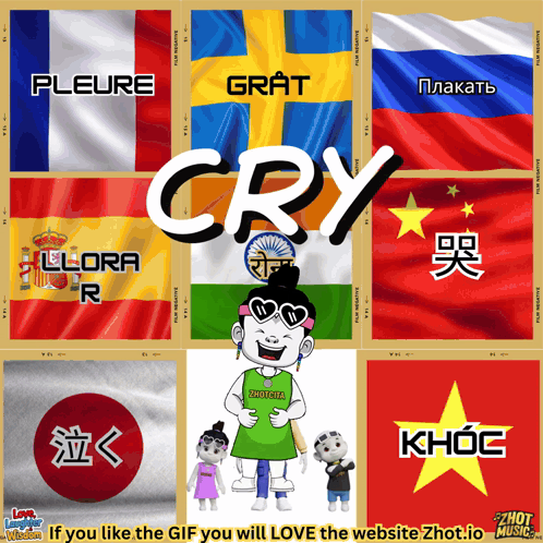 Flag Collage With Cry GIF