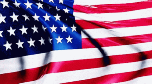 Flag Of America Fluttering In Wind GIF
