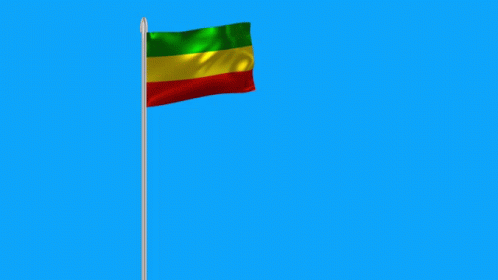 Flag Of Ethiopia Flying In Wind GIF