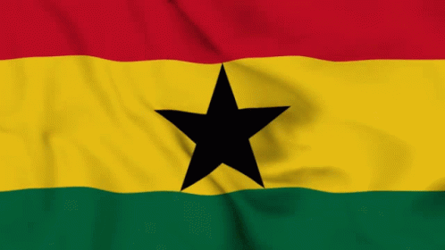 Flag Of Ghana With Black Star GIF