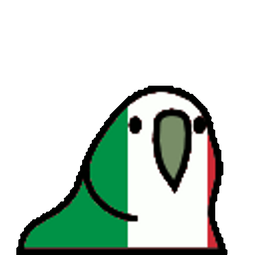 Flag Of Italy Party Parrot Waving Its Head GIF