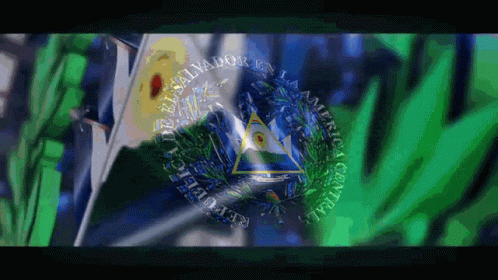 Flag of Nicaragua on Green Background