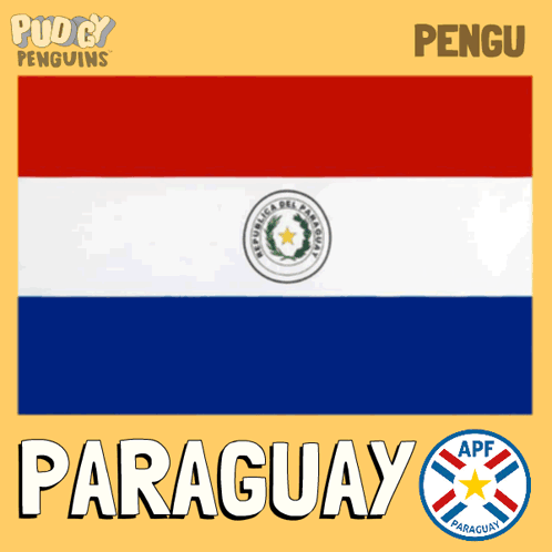 Flag of Paraguay on Penguin Poster