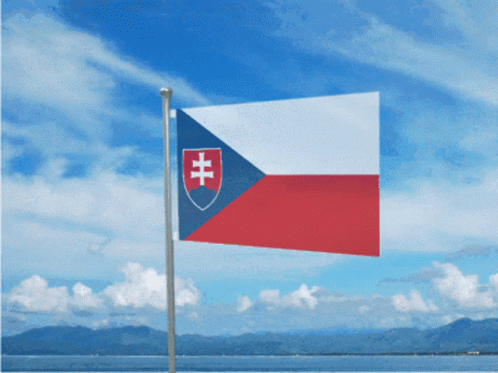 Flag Of Slovakia Waving GIF