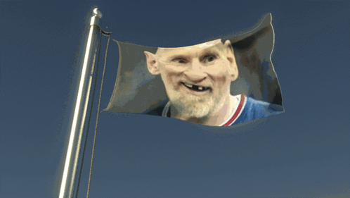 Flag With Bearded Man Missing Teeth