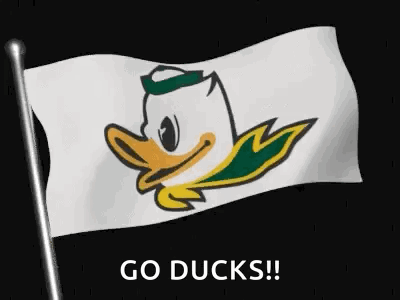 Flag With Duck And Go Ducks Text GIF