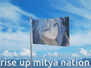 Flag With Girl And Rise Up Mitya Nation GIF
