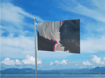 Flag with Man and Woman Image