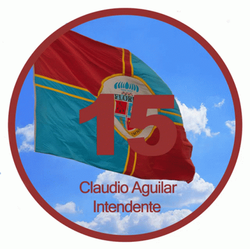 Flag with Number 15 and Claudio Aguilar