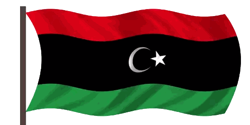 Flag with Red Black Green Colors and White Star Crescent