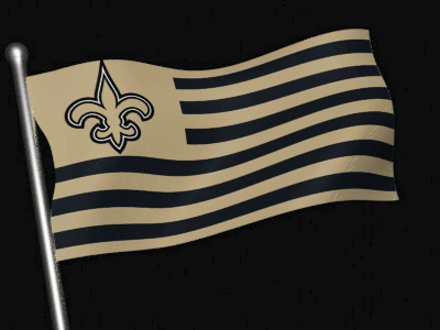 Flag With Saints Logo Waving GIF