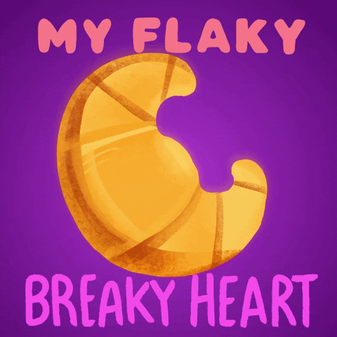 Flaky Breaky Bread Heart GIF