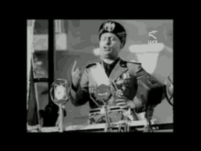 Flamboyant Benito Mussolini Delivering Speech GIF