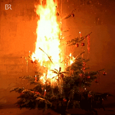 Flame On Christmas Tree GIF