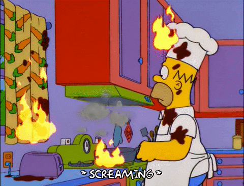 Flame On Homer Simpson GIF