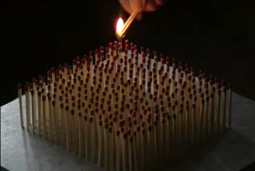 Flame On Pile Of Matches GIF