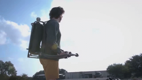 Flamethrower In Empty Field GIF