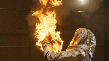 Flaming Basketball Shot Score GIF