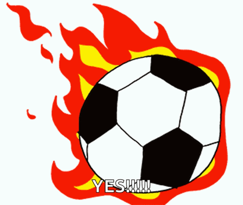 Flaming Cartoon Football Time GIF